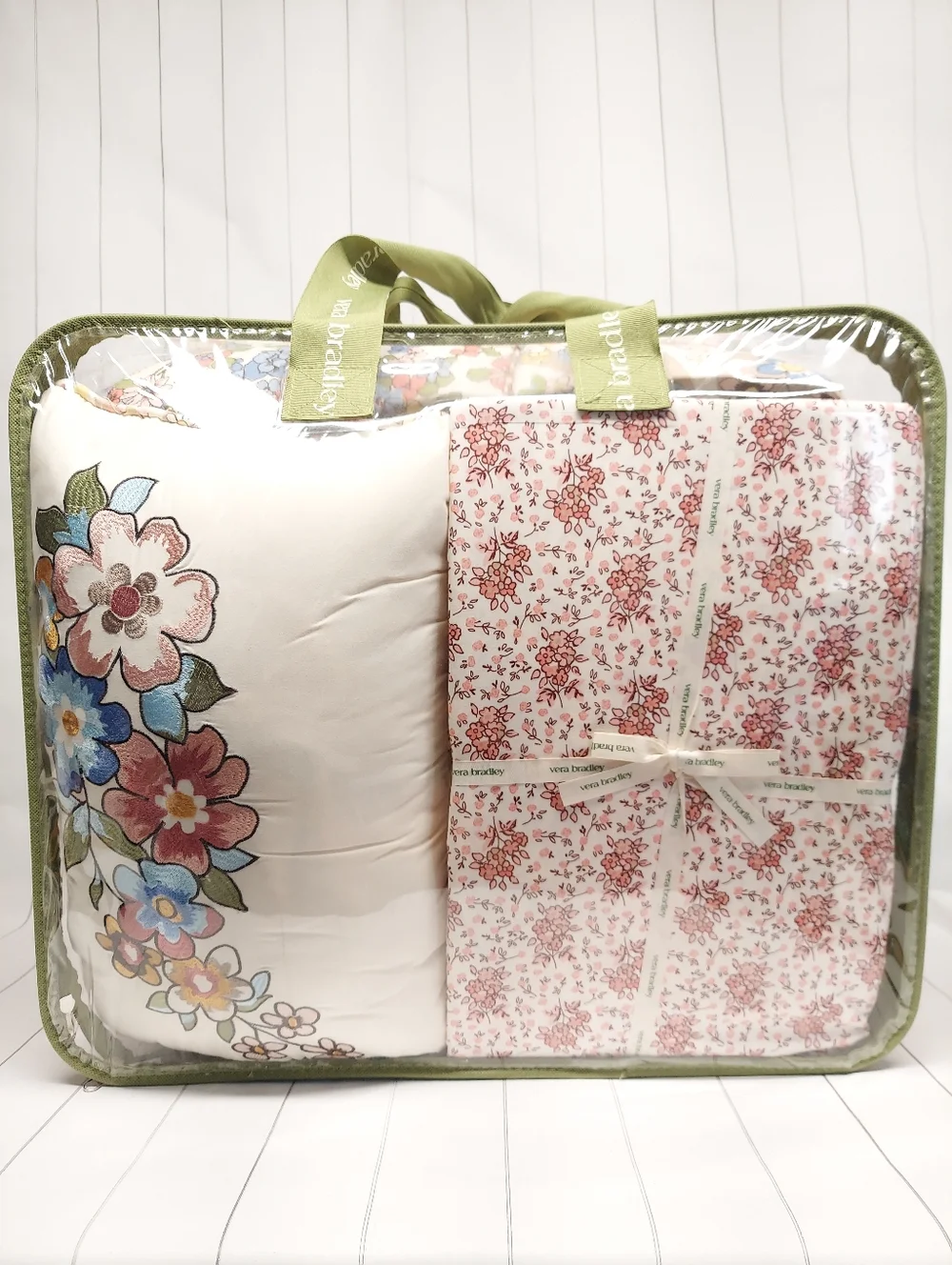 Vera Bradley Multicolor Floral Reversible Queen Comforter Set -8 pieces